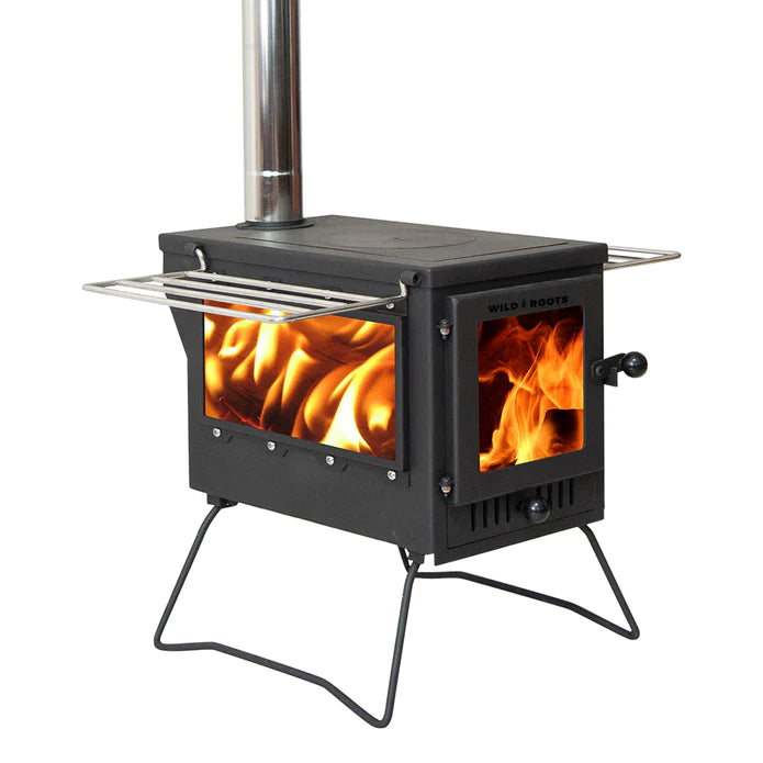 BBQ Fire Pit Stove Box - Mini Log Burner Black